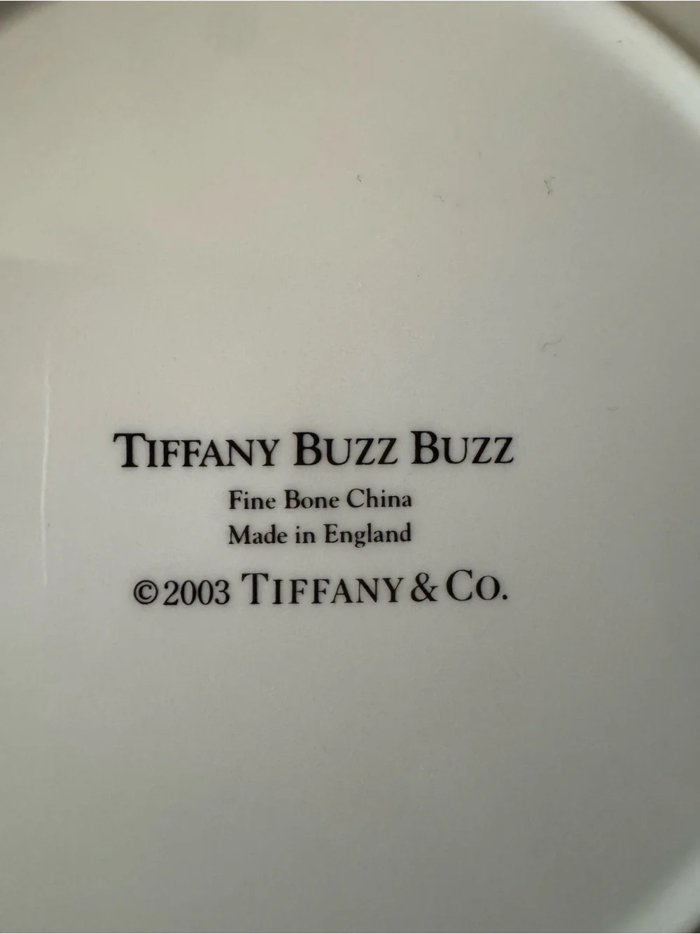 Tiffany & Co. Blue-Trim Bee and Floral Ceramic Tea Cup, Bowl & Plate Set